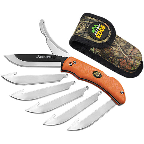 Image of Outdoor Edge Razor Pro Knife Orange 6 Blades Clamshell