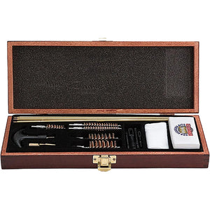 Gunmaster Universal Gun Cleaning Kit Wooden Case 18 Pc.