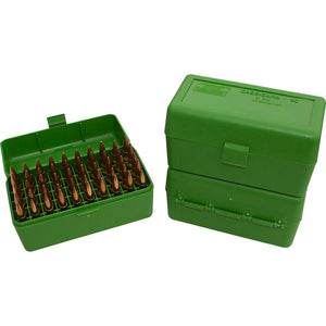 Mtm Case-gard Rifle Ammo Box Rl-50 Green 50 Rd.