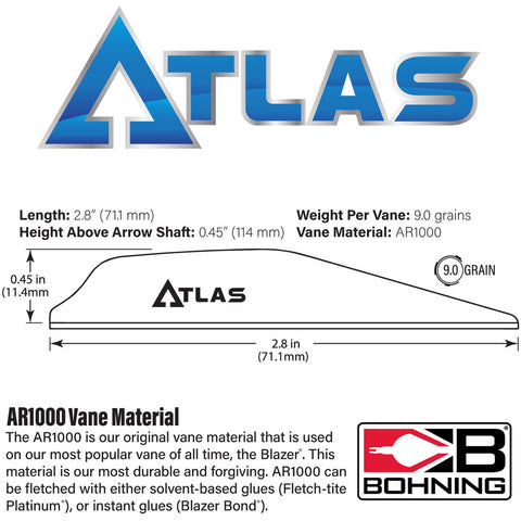 Image of Bohning Atlas Vanes American Flag 100 Pk.