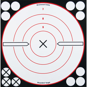 Birchwood Casey Shoot-n-c Target 8 In. Black/white X-bull 6 Pk.