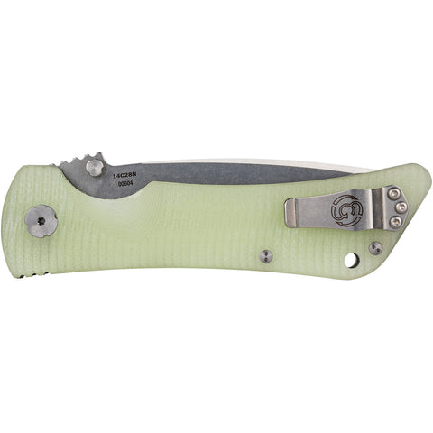 Image of Southern Grind Bad Monkey Folding Knife 4 In.  Drop Point Satin W/jade Ghost Green Handle