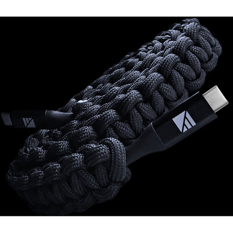 Image of Dark Energy Usb C To C Paracord Cable  Black