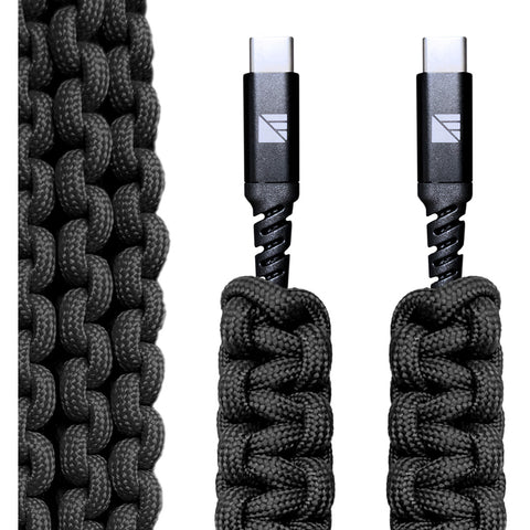 Image of Dark Energy Usb C To C Paracord Cable  Black