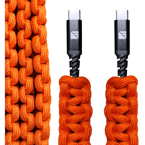 Image of Dark Energy Usb C To C Paracord Cable  Orange