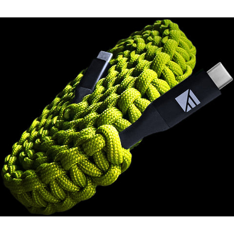 Image of Dark Energy Usb C To C Paracord Cable  Green