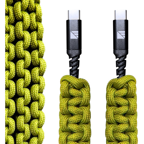 Image of Dark Energy Usb C To C Paracord Cable  Green