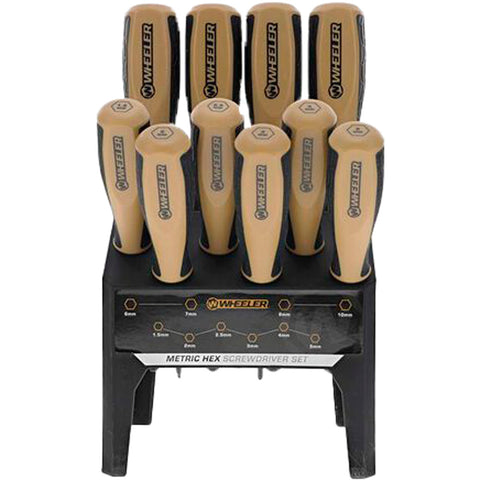 Image of Wheeler Benchtop Screwdriver Set Metric Hex 10 Pc.