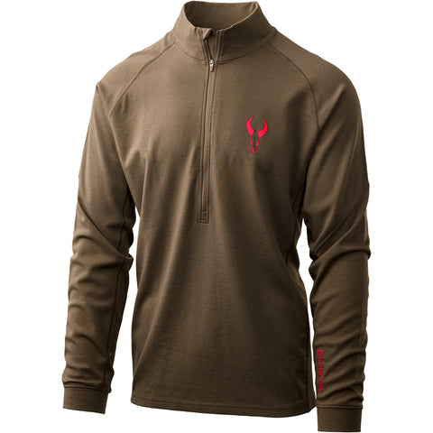 Image of Badlands Pecora Heavyweight Merino 1/4 Zip Mud Large