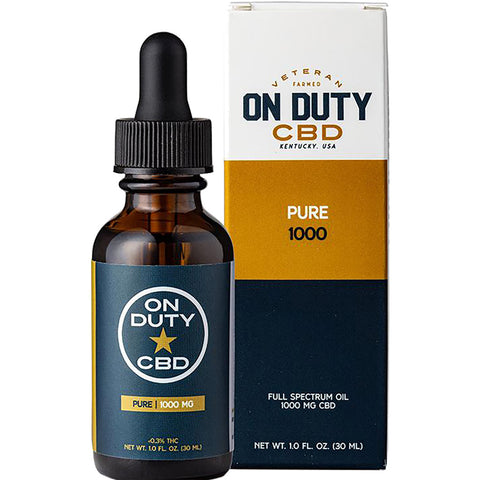 Image of On Duty Cbd Oil Drops Pure Full Spectrum 1000 Mg 30 Ml