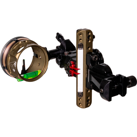 Image of Axcel Landslyde Picatinny Slider Sight Tac. Bh Avx-41 Ranger Dbl Pin .010 Gr./red Fiber