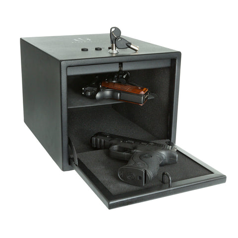 Image of Blackheart Double Gun Hard Pistol Vault With Shelf Black