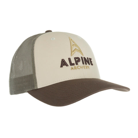 Image of Alpine Low Pro Trucker Cap Brown/loden/tan