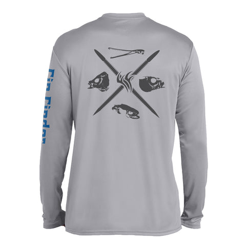 Image of Fin Finder Skulls Performance Longsleeve Grey Medium