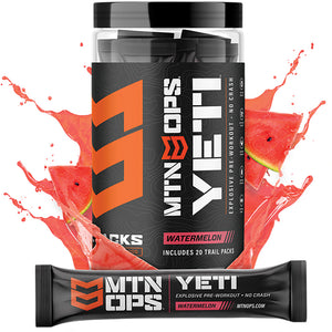 Mtn Ops Yeti Preworkout Watermelon Trail Packs 20 Ct.