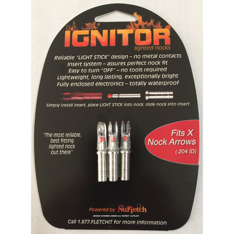 Image of Nufletch Ignitor Nocks Red X 3 Pk.