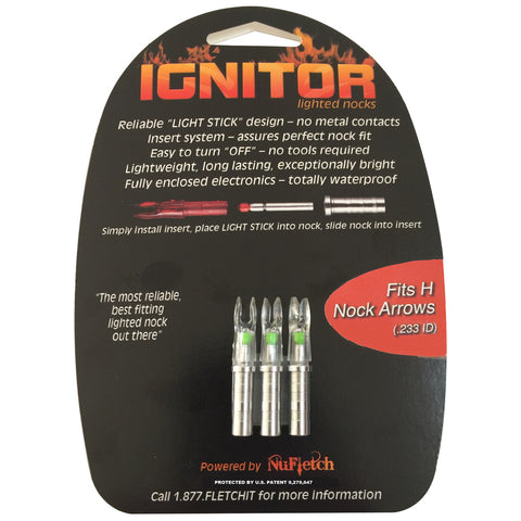 Image of Nufletch Ignitor Nocks Green H 3 Pk.